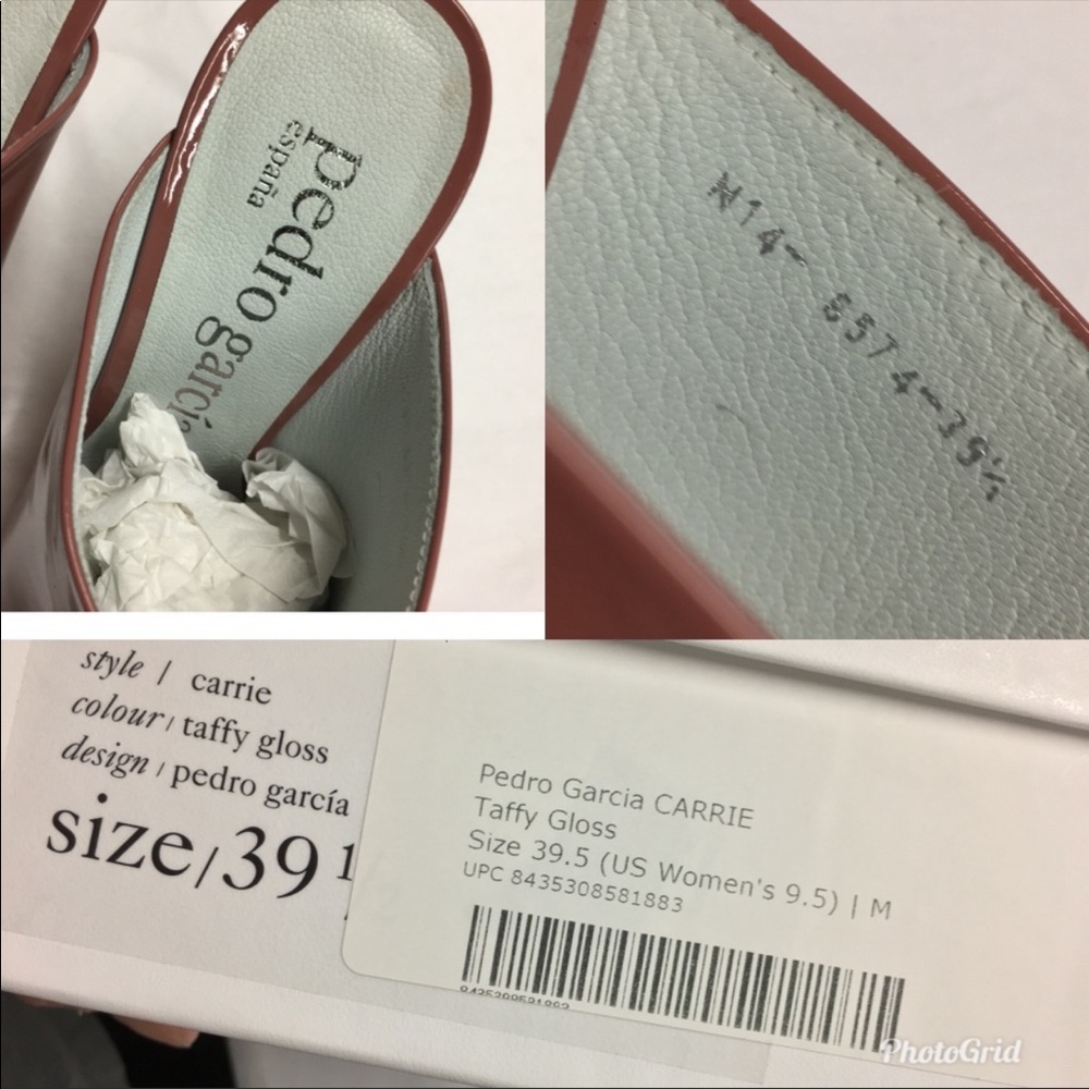 ❌SOLD❌ PEDRO GARCIA Carrie Patent Open Toe Mules - Picture 5 of 8